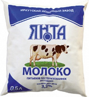  Молоко Янта 3,2 % 0,5л п/п БЗМЖ