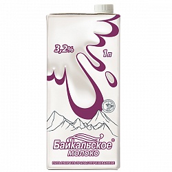  Молоко Байкальское 3,2% 1л т/п БЗМЖ