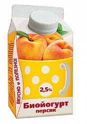  Биойогурт Любимая чашка 2,5% персик 0,45кг т/п БЗМЖ